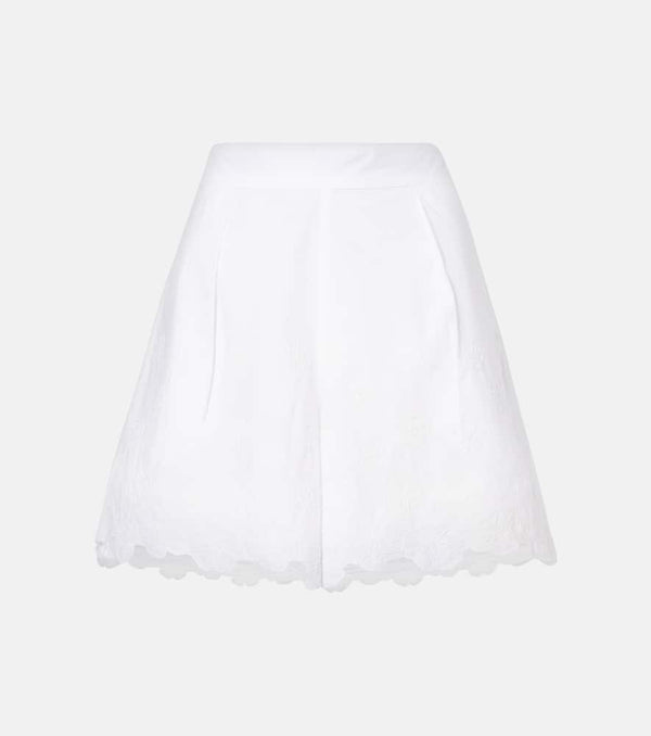 Juliet Dunn Embroidered cotton shorts