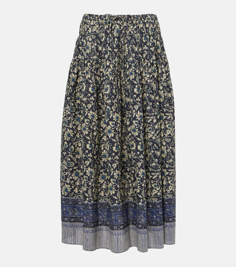 Ulla Johnson Avia pleated cotton-blend midi skirt