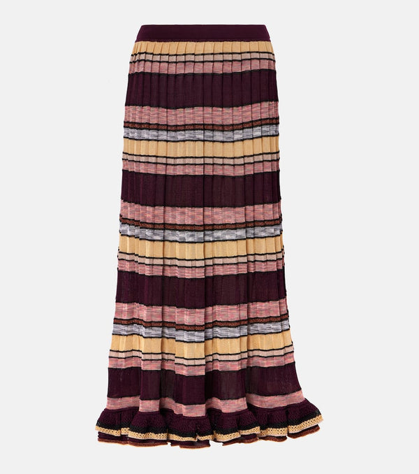 Ulla Johnson Seraphine striped pleated midi skirt