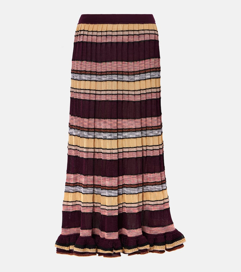 Ulla Johnson Seraphine striped pleated midi skirt