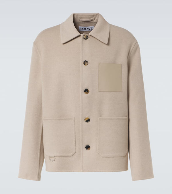 Loewe Leather-trimmed wool and cashmere jacket