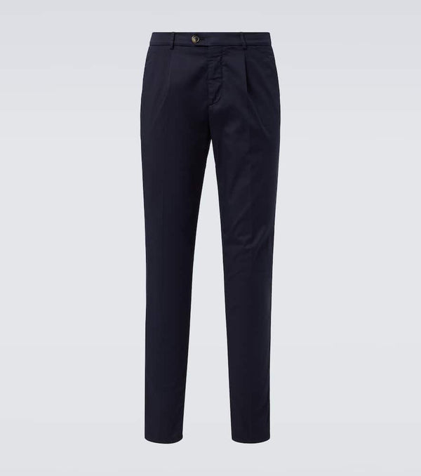 Brunello Cucinelli Cotton-blend gabardine slim pants