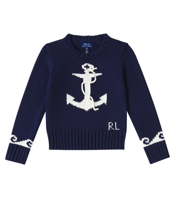Polo Ralph Lauren Kids Anchor intarsia cotton sweater