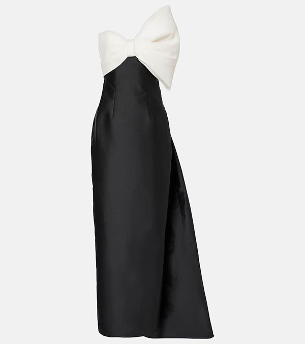 Monique Lhuillier Bow-detail asymmetric draped gown