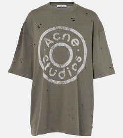 Acne Studios Distressed logo cotton-blend T-shirt