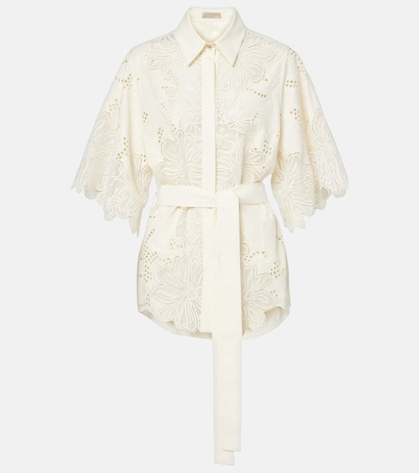 Elie Saab Embroidered broderie anglaise shirt