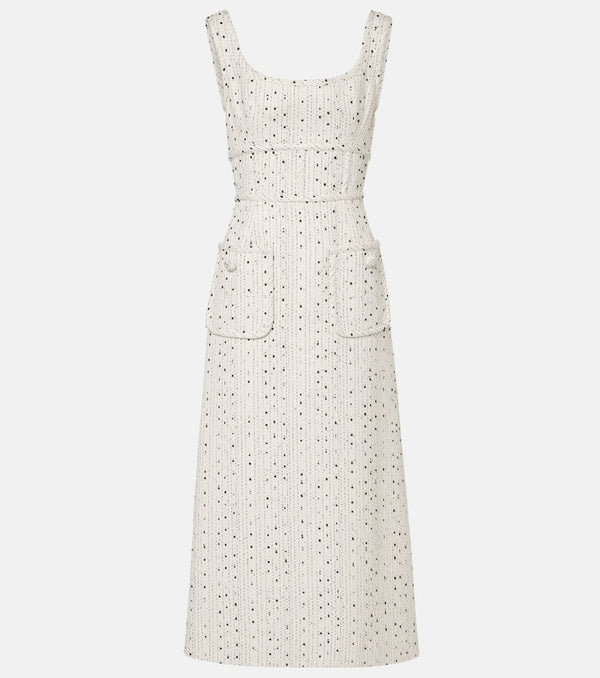 Elie Saab Sequined silk-blend tweed midi dress