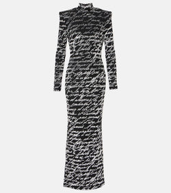 Balmain Love Letter jacquard gown