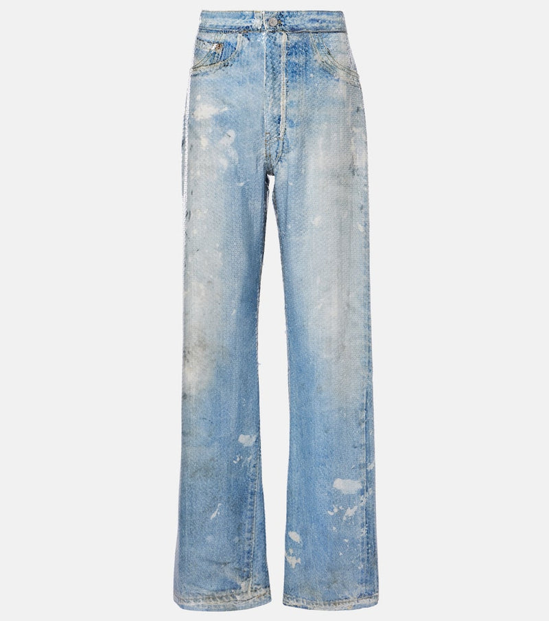 Acne Studios Trompe l'oeil sequined straight pants