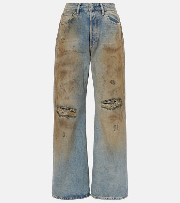 Acne Studios Penicillin distressed mid-rise wide-leg jeans