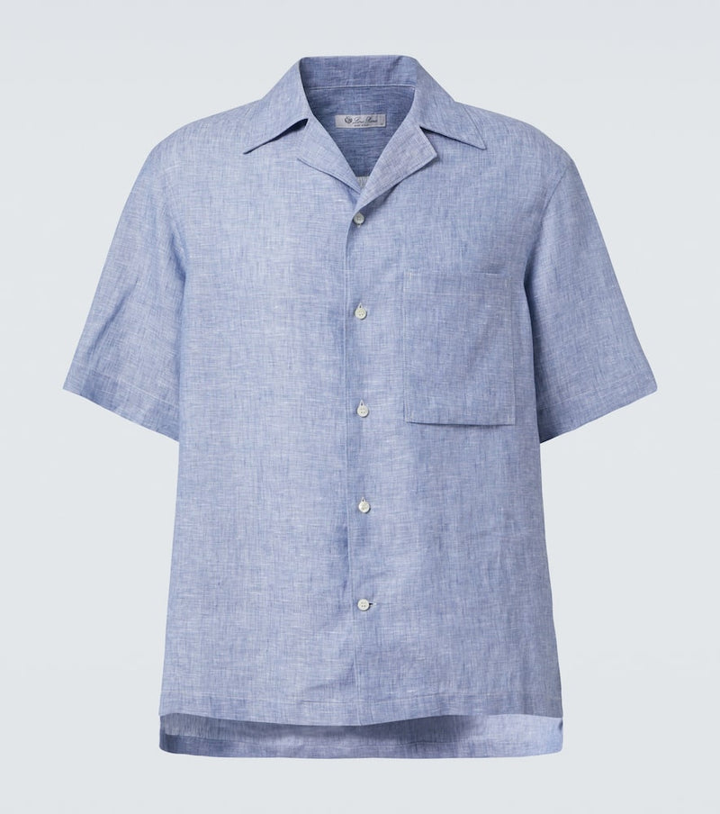 Loro Piana Federico linen bowling shirt