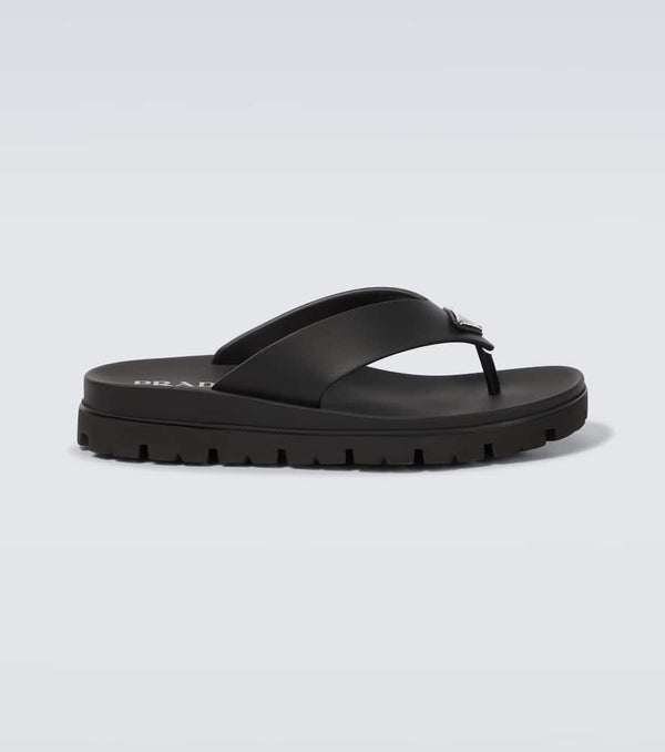 Prada Logo thong sandals