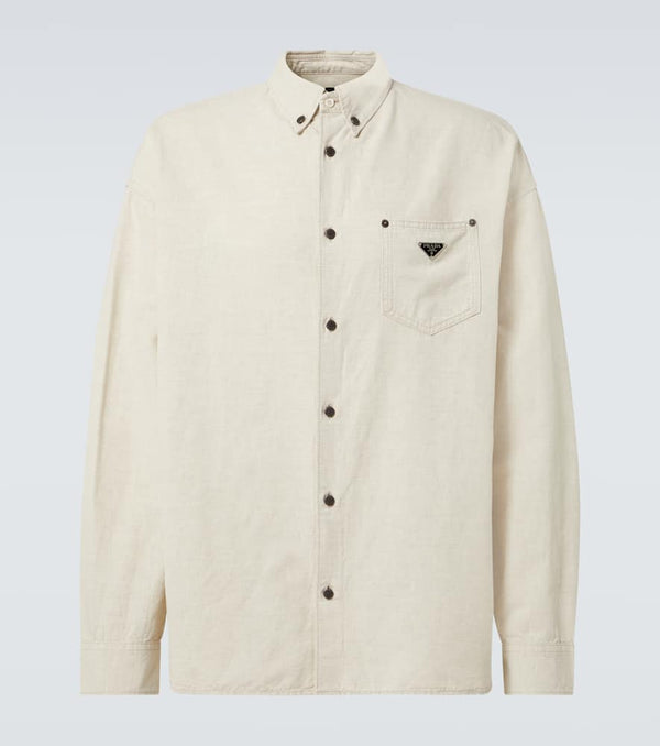 Prada Cotton and linen chambray shirt