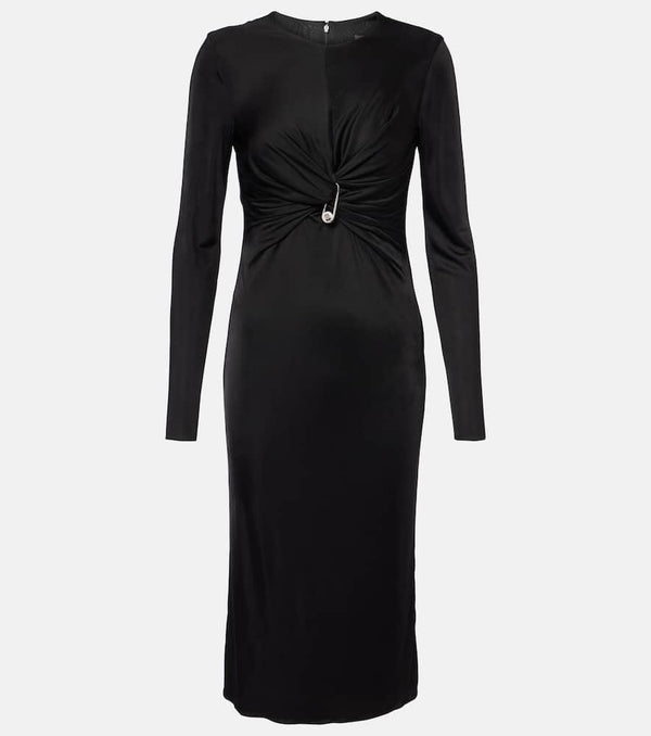 Versace Safety Pin gathered jersey midi dress