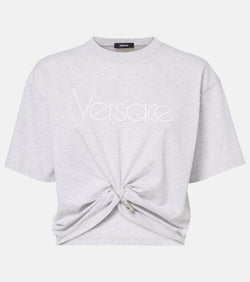 Versace 1978 Re-Edition logo cotton crop top