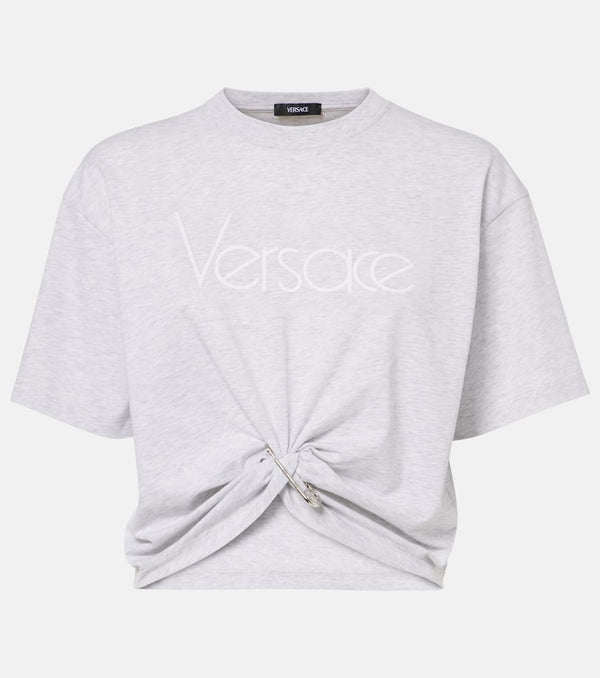 Versace 1978 Re-Edition logo cotton crop top