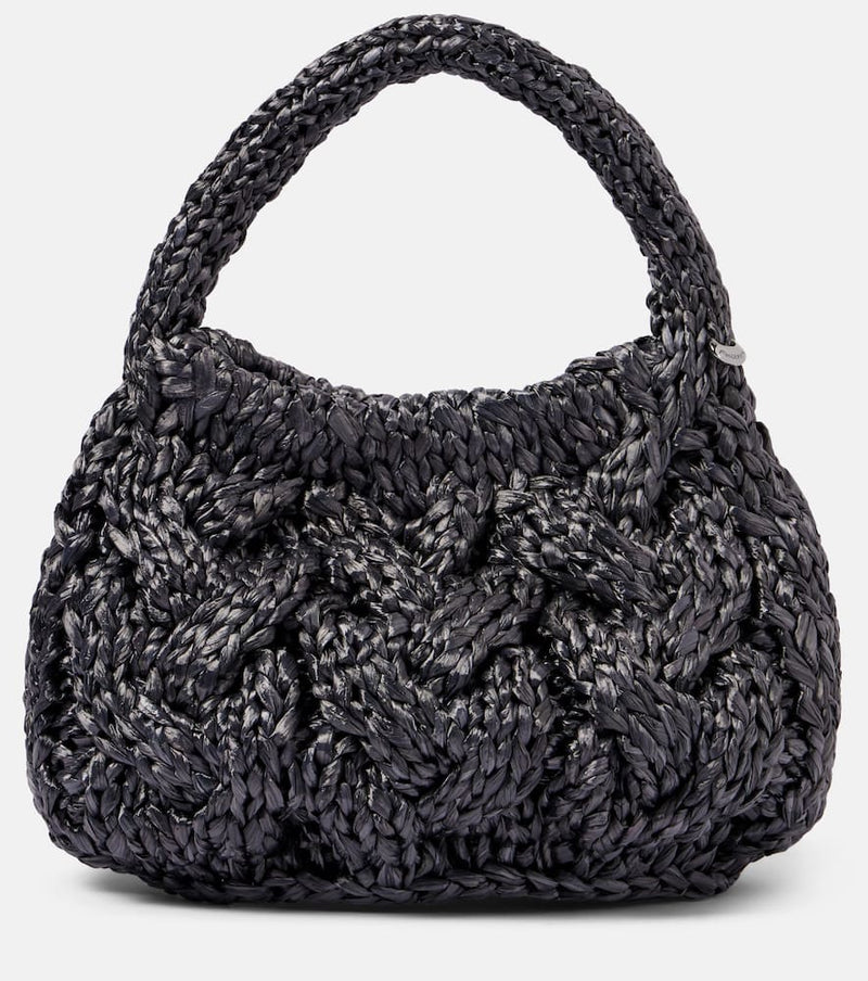 JW Anderson Cable Knit Small raffia tote bag