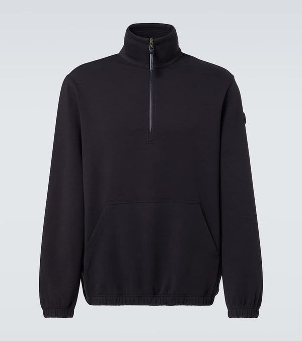 Moncler Cotton-blend half-zip sweatshirt