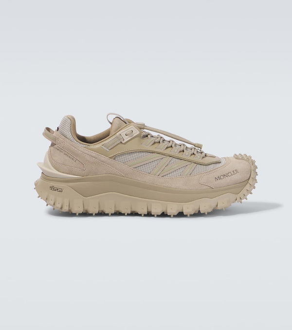 Moncler Trailgrip leather and suede sneakers