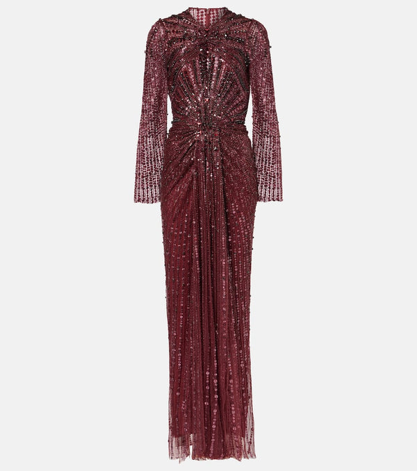 Jenny Packham Anja gathered embellished gown