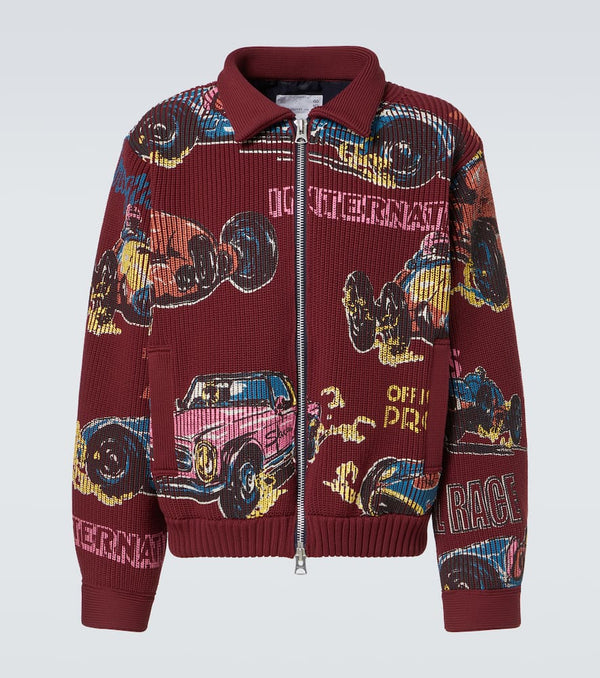 Sacai Car Race zip-up sweater