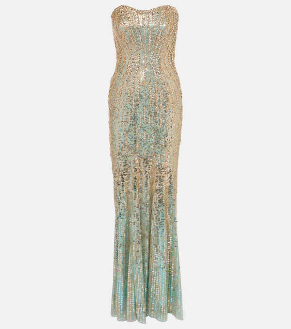 Jenny Packham Sarai sequined strapless gown