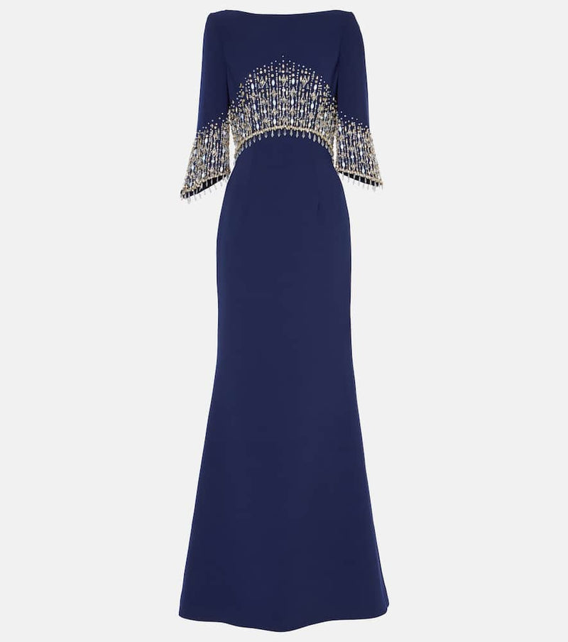 Jenny Packham Electra embellished crêpe gown