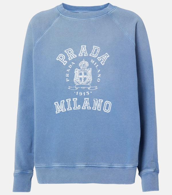 Prada Logo cotton jersey sweatshirt