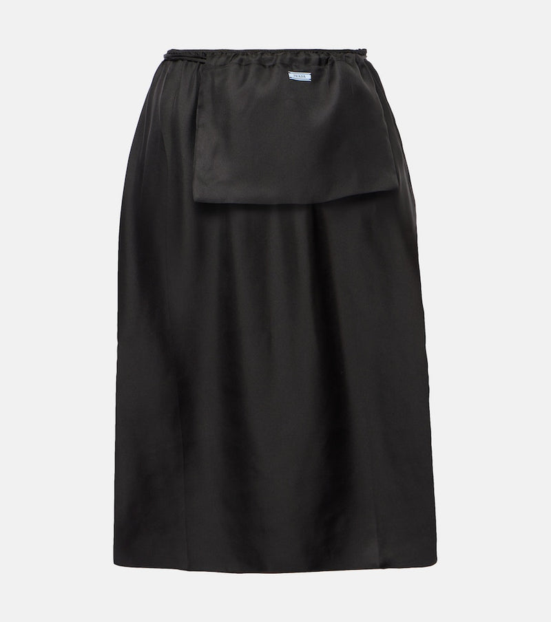 Prada Silk twill midi skirt