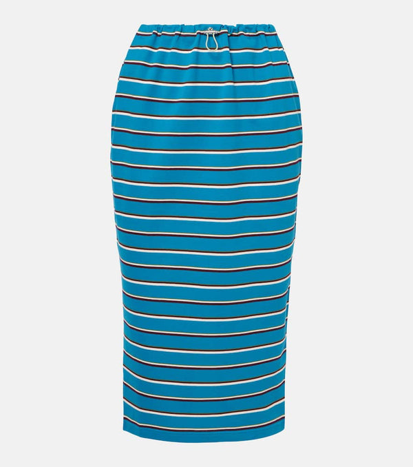 Prada Striped cotton midi skirt