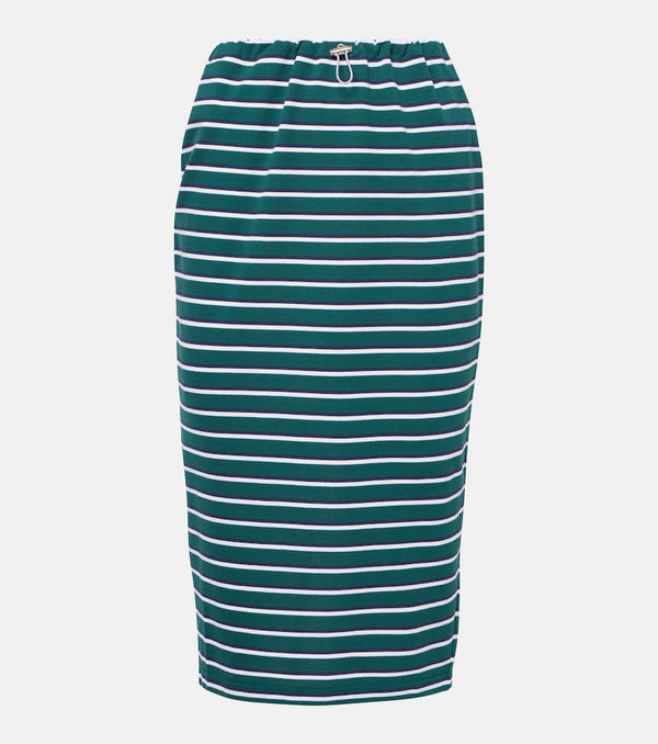 Prada Striped cotton midi skirt