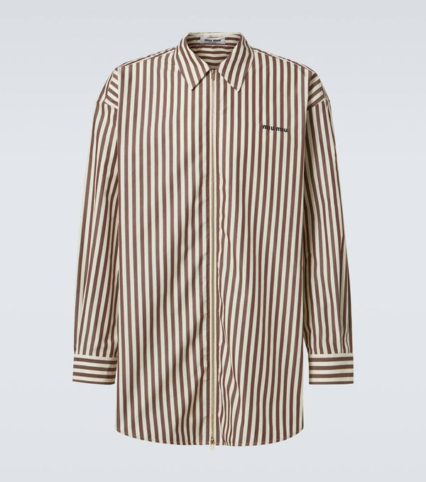 Miu Miu Oversized striped cotton shirt