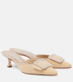 Manolo Blahnik Maysale 50 raffia mules