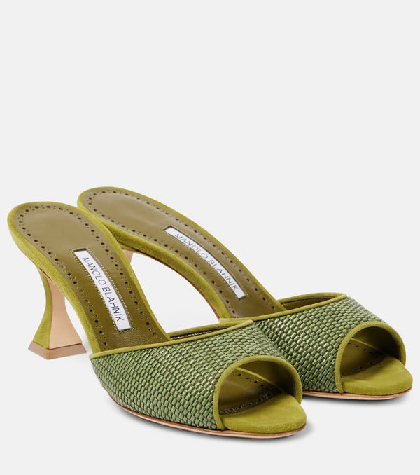 Manolo Blahnik Jadara 70 raffia mules