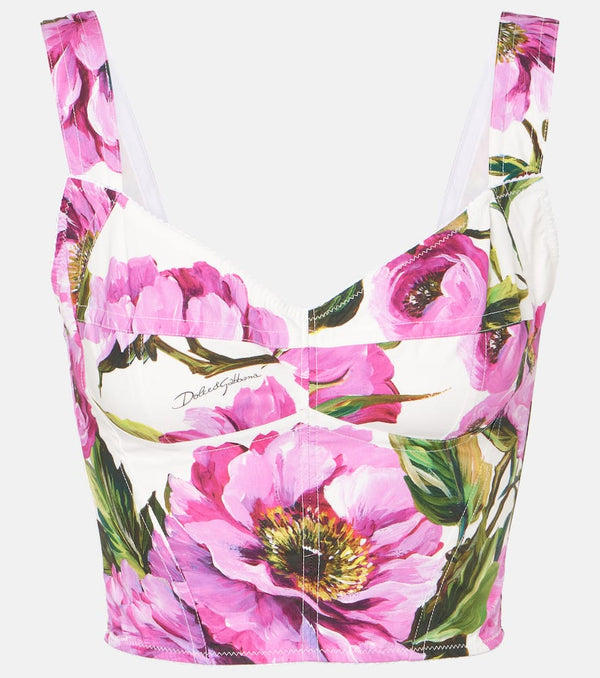 Dolce & Gabbana Floral cotton-blend bustier