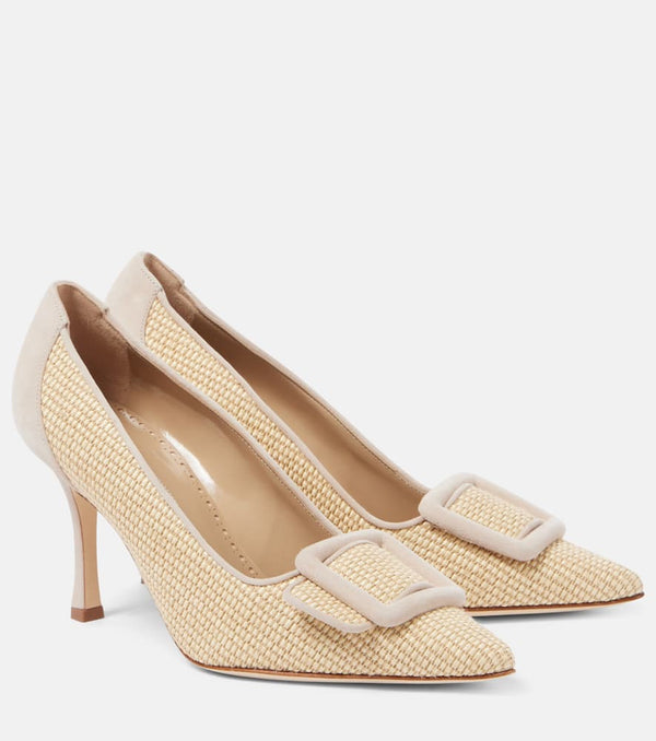 Manolo Blahnik Maysale 90 raffia pumps