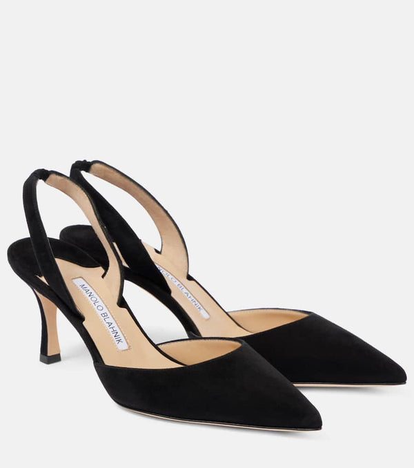 Manolo Blahnik Carolyne 70 suede slingback pumps