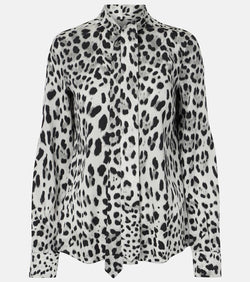 Dolce & Gabbana Leopard-print silk-blend shirt