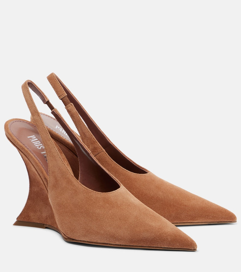 Paris Texas Nina 105 suede slingback pumps