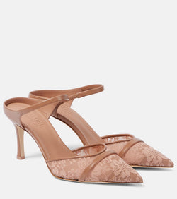 Malone Souliers Uma 80 leather-trimmed lace mules