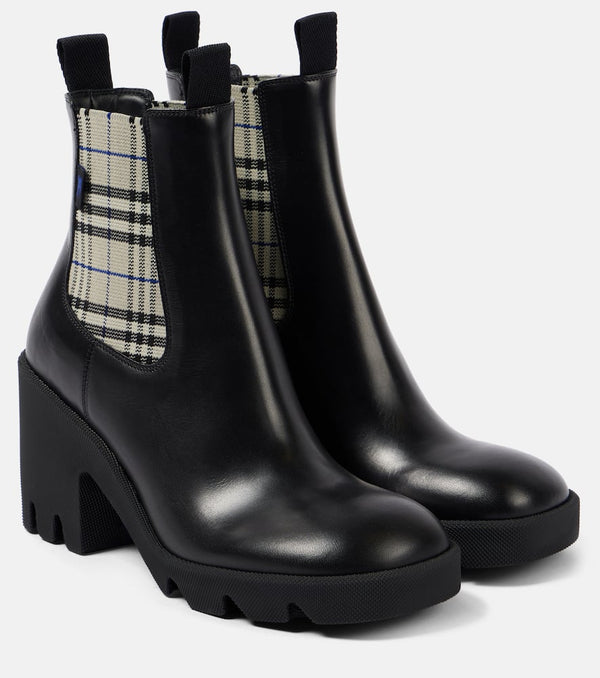 Burberry Burberry Check leather Chelsea boots