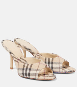 Burberry Burberry Check leather-lined mules