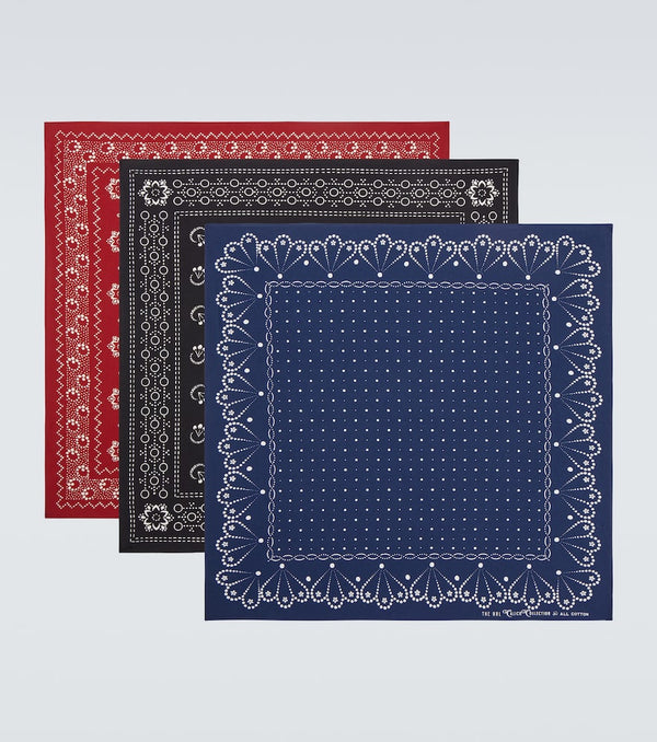 RRL Set of 3 printed cotton bandanas