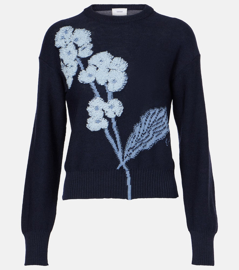 Erdem Intarsia cropped wool sweater