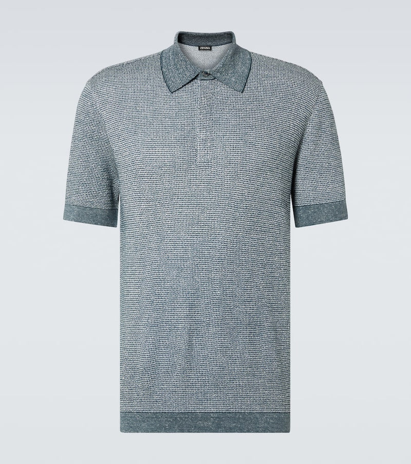 Zegna Cotton, linen, and silk polo shirt