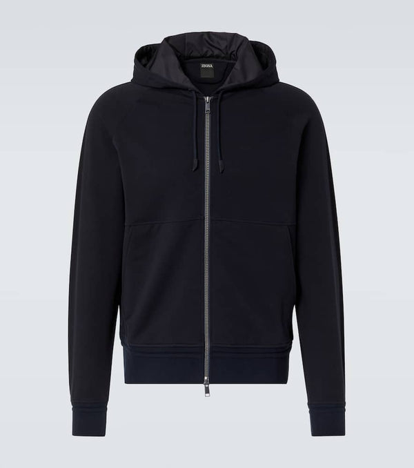 Zegna Zip-up cotton-blend hoodie