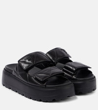 Prada Quilted leather platform sandals