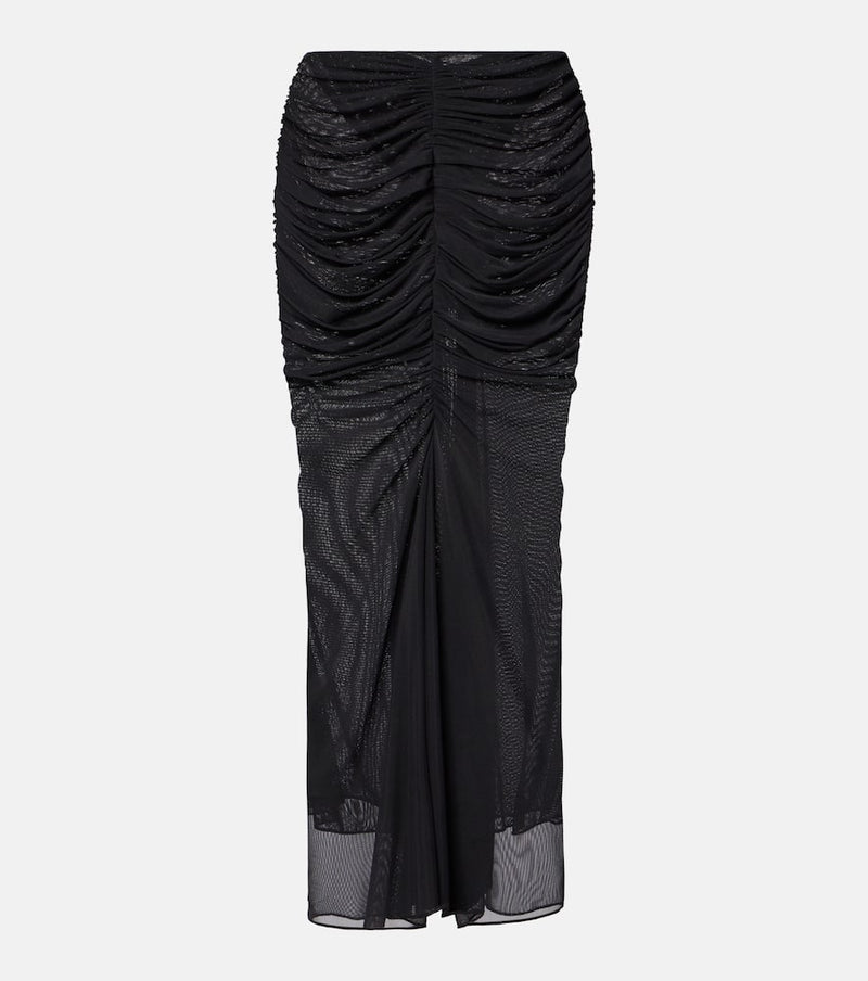 Mugler Ruched maxi skirt
