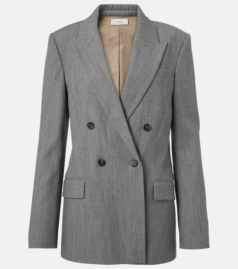 Vince Double-breasted wool-blend twill blazer