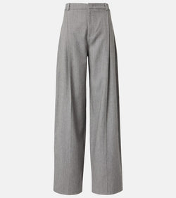 Vince High-rise wool-blend twill wide-leg pants